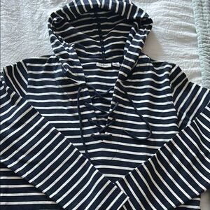 L.L. Bean Navy and White Striped Hoodie